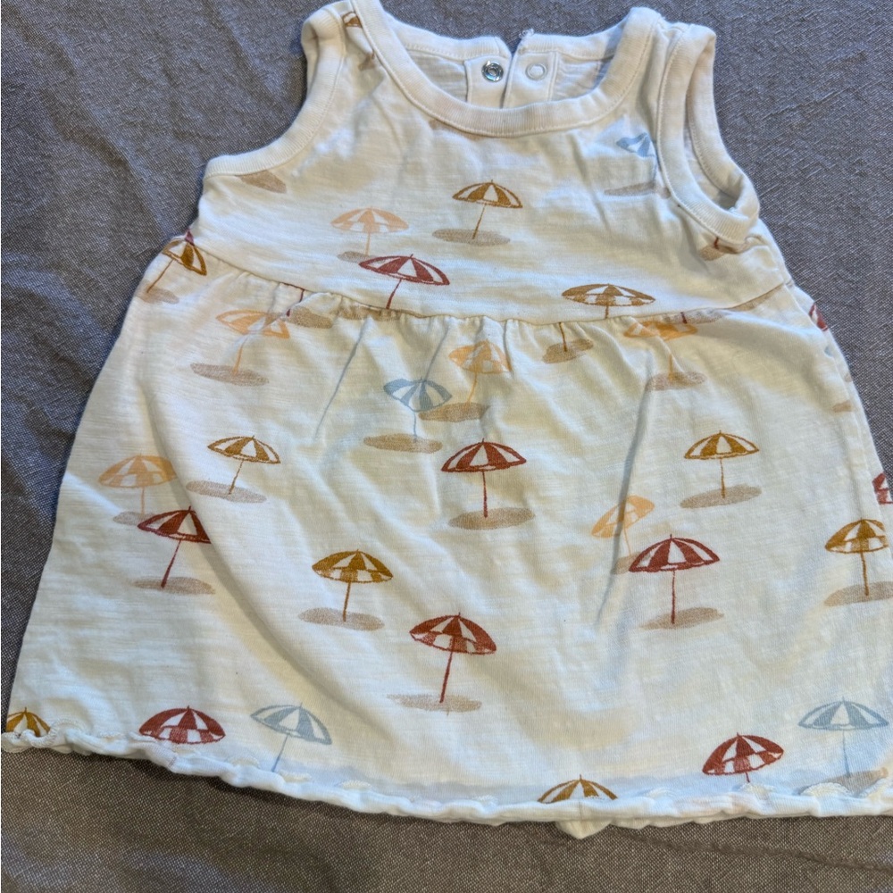 Little Co Organic Cotton Dress Sleeveless Umbrella Print Summer NWOT 6Months